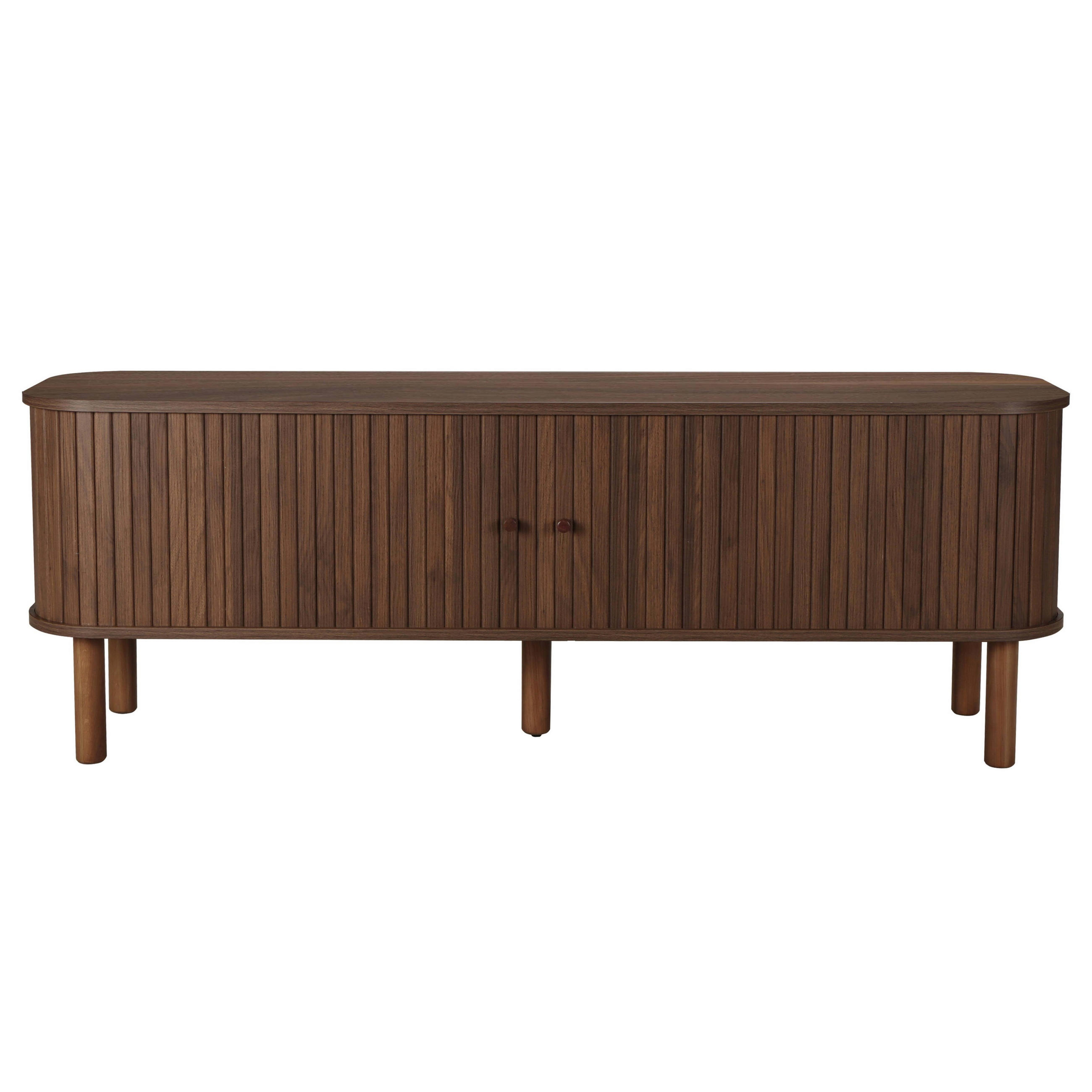 TV-SCHRANK, dunkles Holzeffekt - Braun, Holz (40/55/150cm) - Oviala