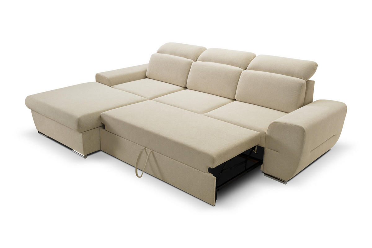 ECKSOFA - FRENSO - Rechts, Blau (Ronda 79) - Blau, Holzwerkstoff (281/183cm) - Möblo