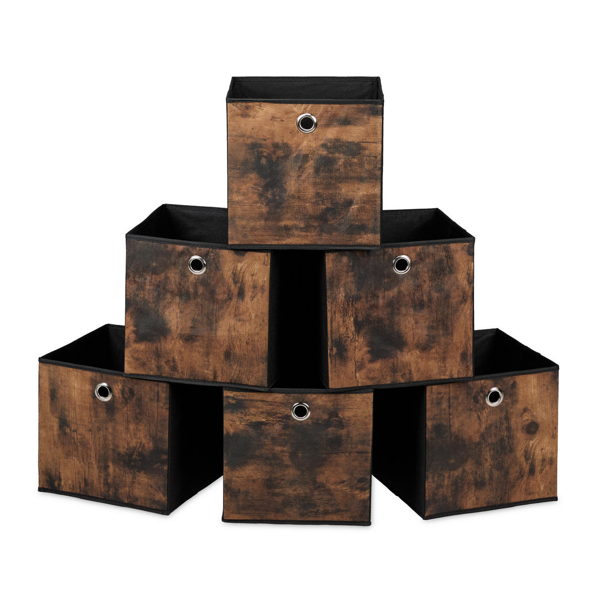 6XAUFBEWAHRUNGSBOX - Schwarz, Wellpappe/Kunststoff (26/26/26cm) - Relaxdays