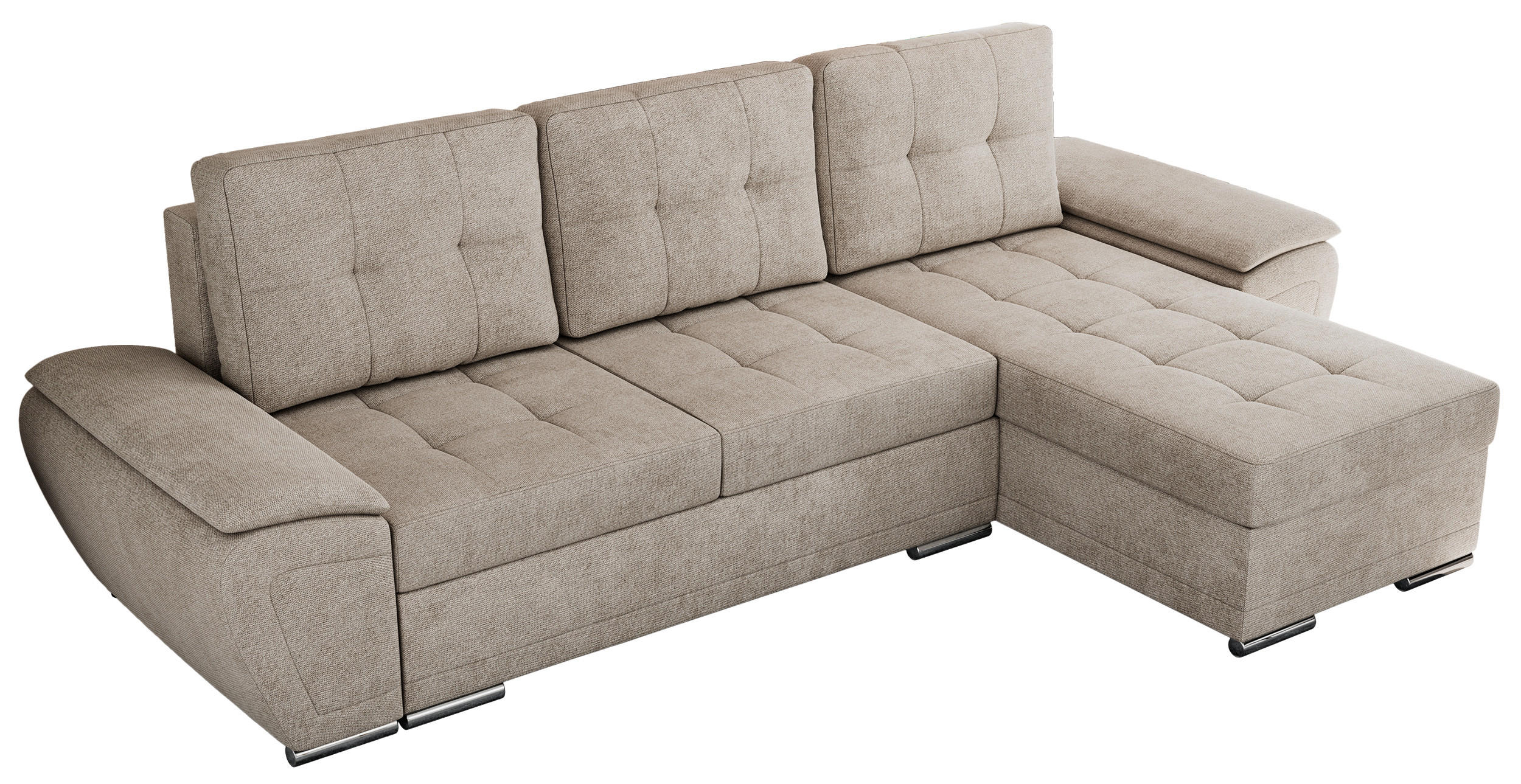 ECKSOFA UMBRIA L Beige Stukture - Beige/Grau, Textil (271/157cm) - MKS