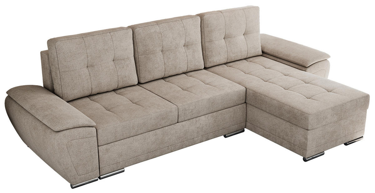 ECKSOFA UMBRIA L Beige Stukture - Beige/Grau, Textil (271/157cm) - MKS