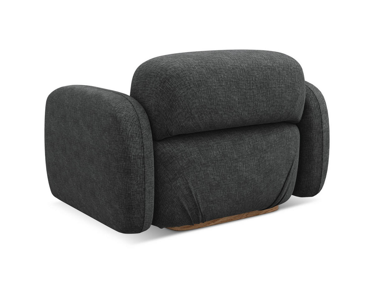 SESSEL Chenille Stoff Grau - Dunkelgrau/Braun, Holz/Textil (110/73/95cm) - Makamii