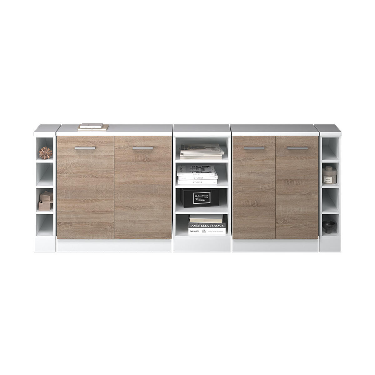 ŠATNÍKOVÁ ZOSTAVA PRE ŠIKMÉ STRECHY Rion Sonoma 210 cm Súprava 5 korpusov skrine hĺbka 60 cm - biela/dub sonoma, kompozitné drevo (210/83.8/60cm) - Vicco