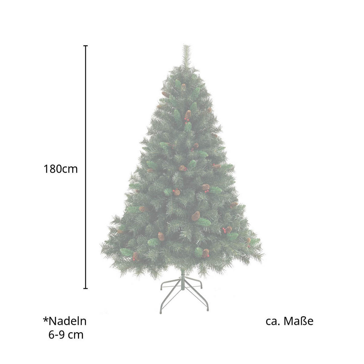 WEIHNACHTSBAUM künstlich - Grün, Kunststoff (90/180cm) - SVITA