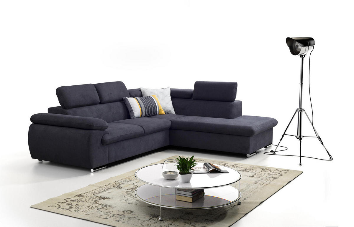 ECKSOFA VIERA Schwarz 271x221x96 cm - Schwarz, Textil (271/221cm) - FURNLUX