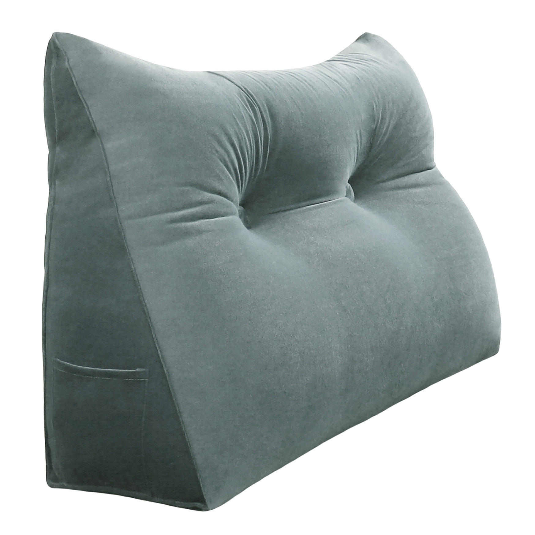 KEILKISSEN für Bett Samt Grau 80 cm - Grau, Textil (50/80cm) - Vercart