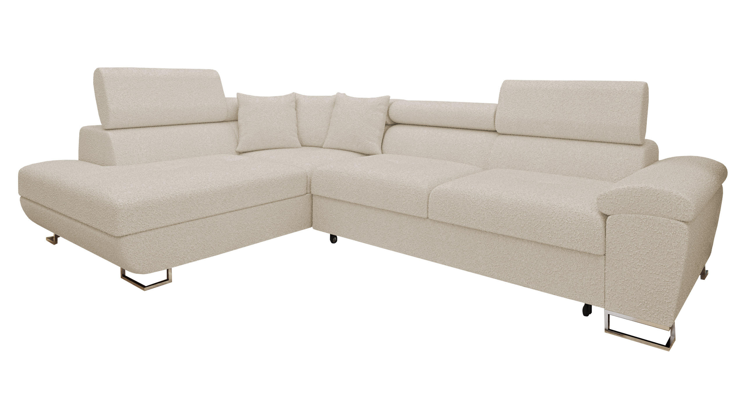 ECKSOFA Cotere Premium, Seite: Links - Sandfarben, Holz/Textil (270/202cm) - MIRJAN24