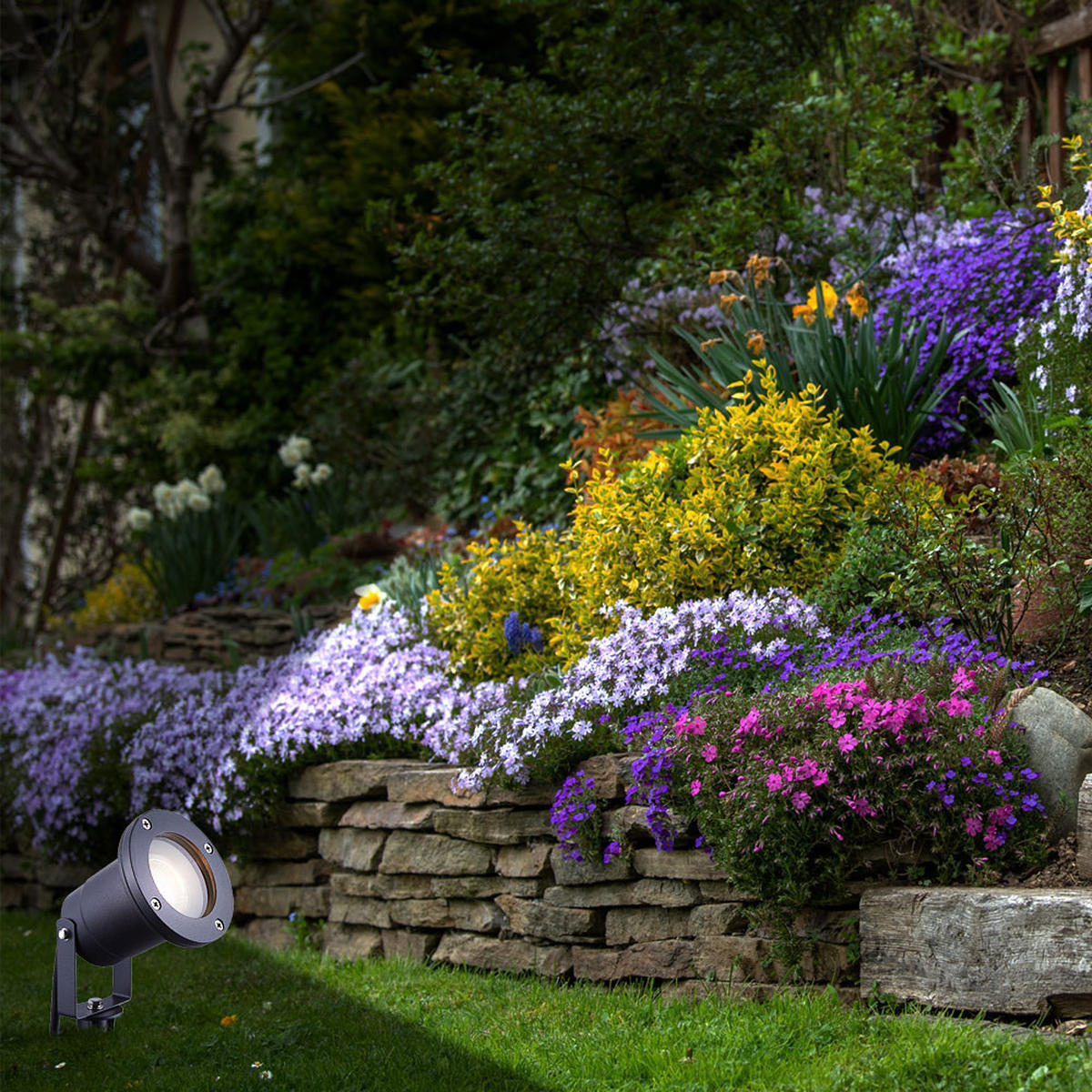 LED AUSSENLAMPE Style Schwarz Aluminium - Schwarz, Metall (9.8/9.8/32.5cm) - Globo Lighting