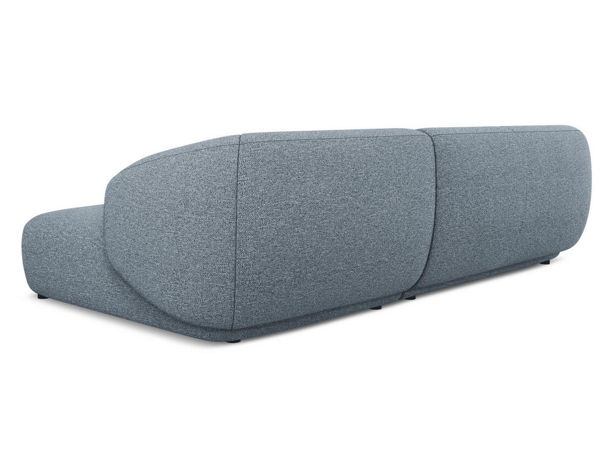 ECKSOFA rechts Strukturstoff Stoff Blau - Blau/Blaugrau, Kunststoff/Textil (280/156cm) - Makamii