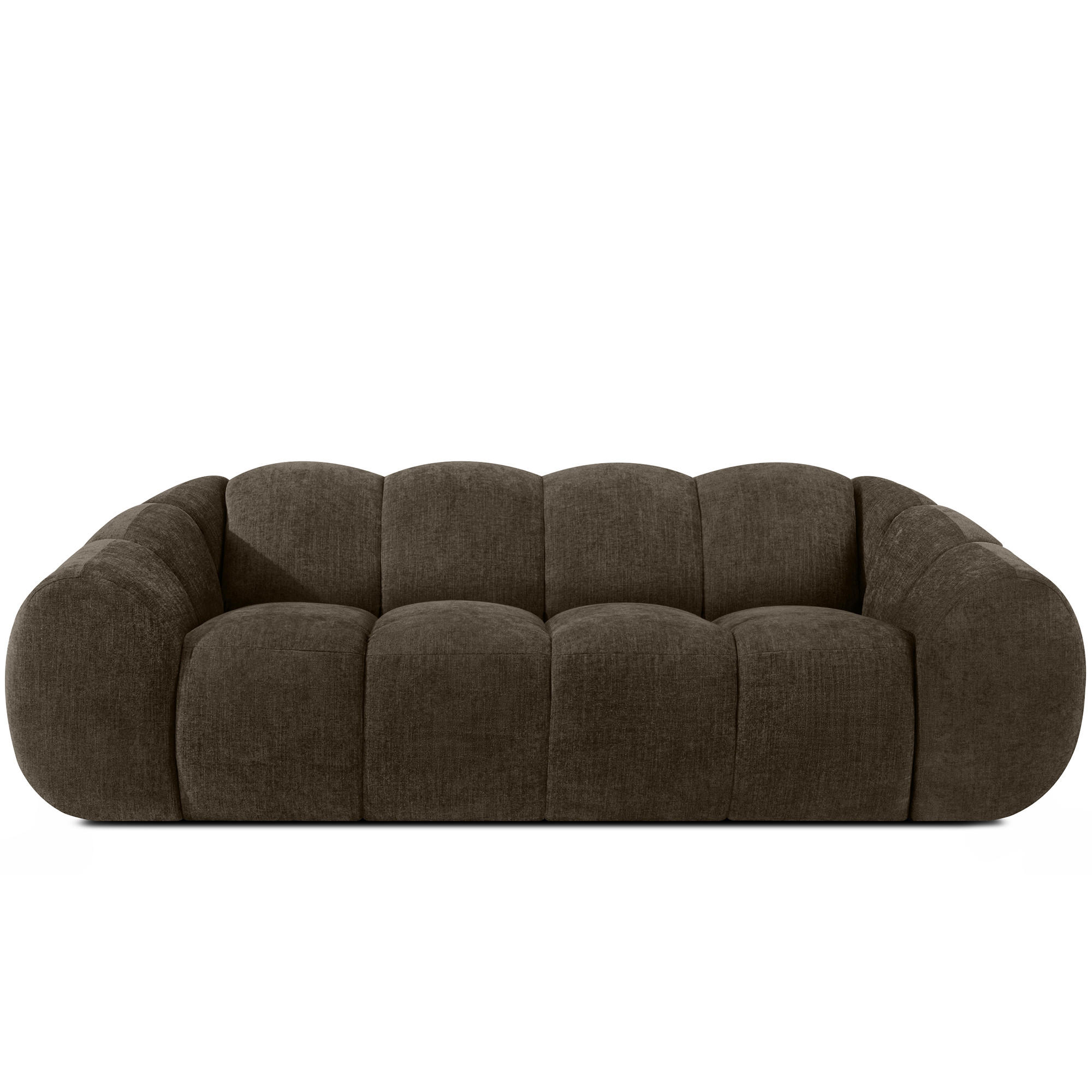 3-SITZER SOFA FLAVA, Braun - Braun, Holz/Holzwerkstoff (240/76/100cm) - KONSIMO®