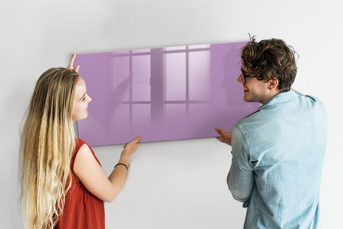 MAGNETTAFEL 120x60 Flieder schwarzer Marker - Violett, Glas (120/0.4/60cm) - TULUP