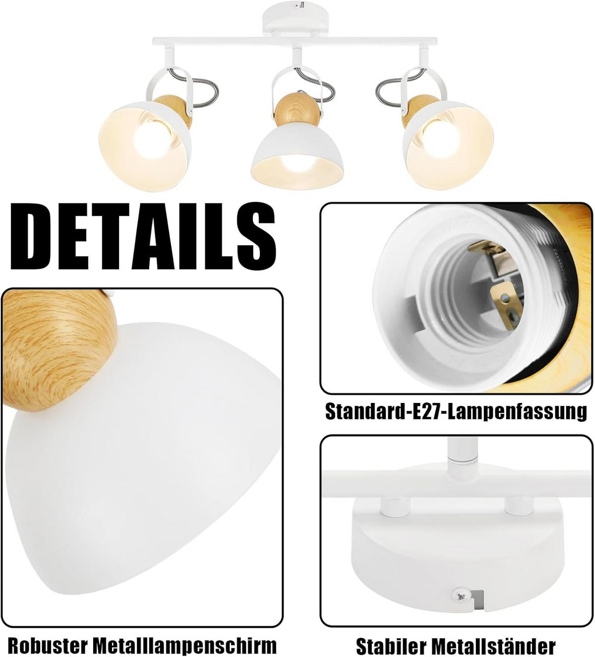DECKENSTRAHLER Lichtar 46/12/15 cm - Weiß, Metall (46/12/15cm) - ZMH