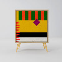SIDEBOARD VIVID ART, Eichefarben, 57,5x42x75,5 cm, Goldfarbene Metallfüße - Eichefarben/Goldfarben, Holzwerkstoff/Metall (57.5/75.5/42cm) - SpaceRebels