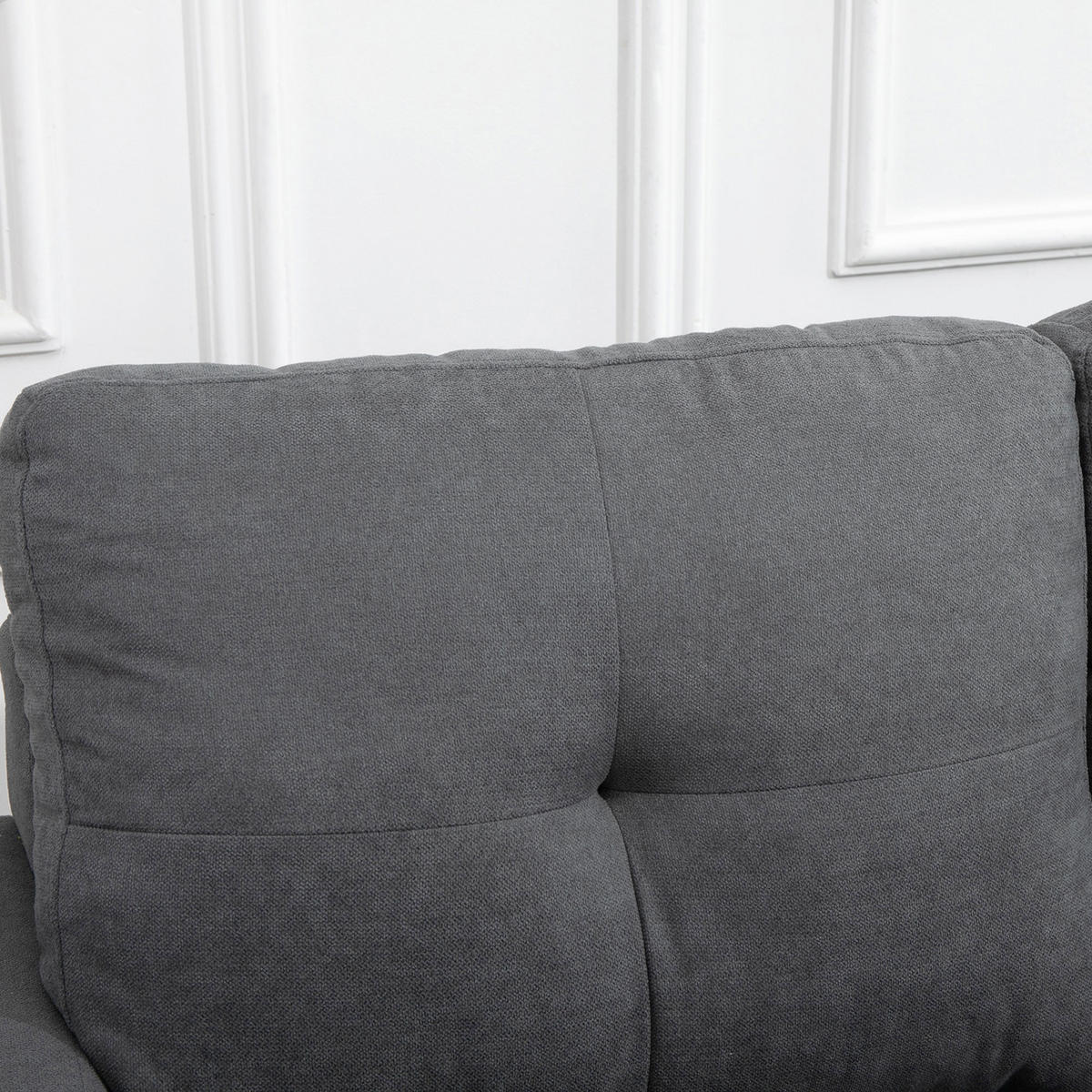 ECKSOFA Eckcouch in L-Form, Eckgarnitur in Leinenoptik Couchgarnitur Dunkelgrau - Dunkelgrau, Textil (136/193cm) - HOMCOM