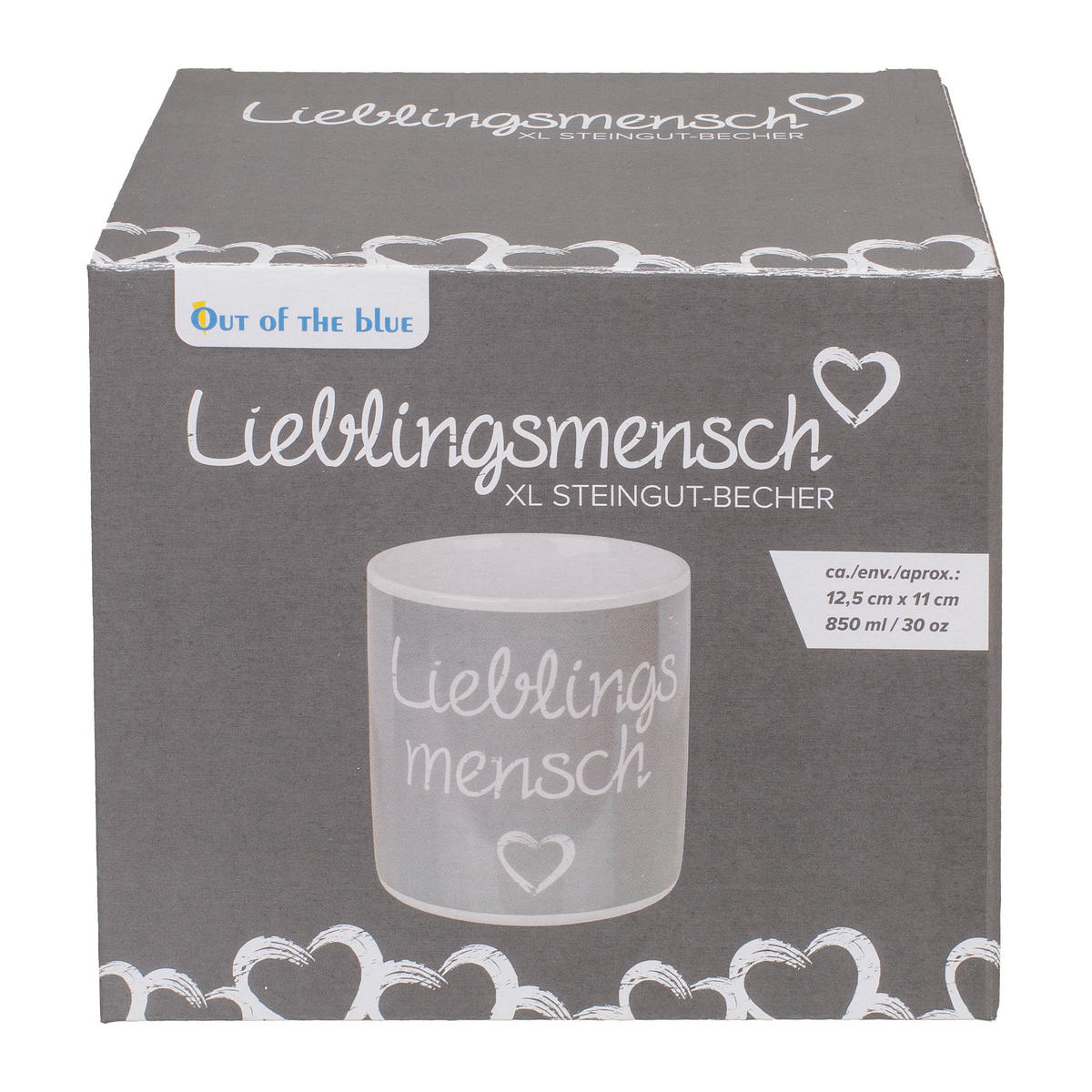 KAFFEBECHER Lieblingsmensch Jumbotasse 850 ml - Grau, Keramik (0.85L) - TiborTex