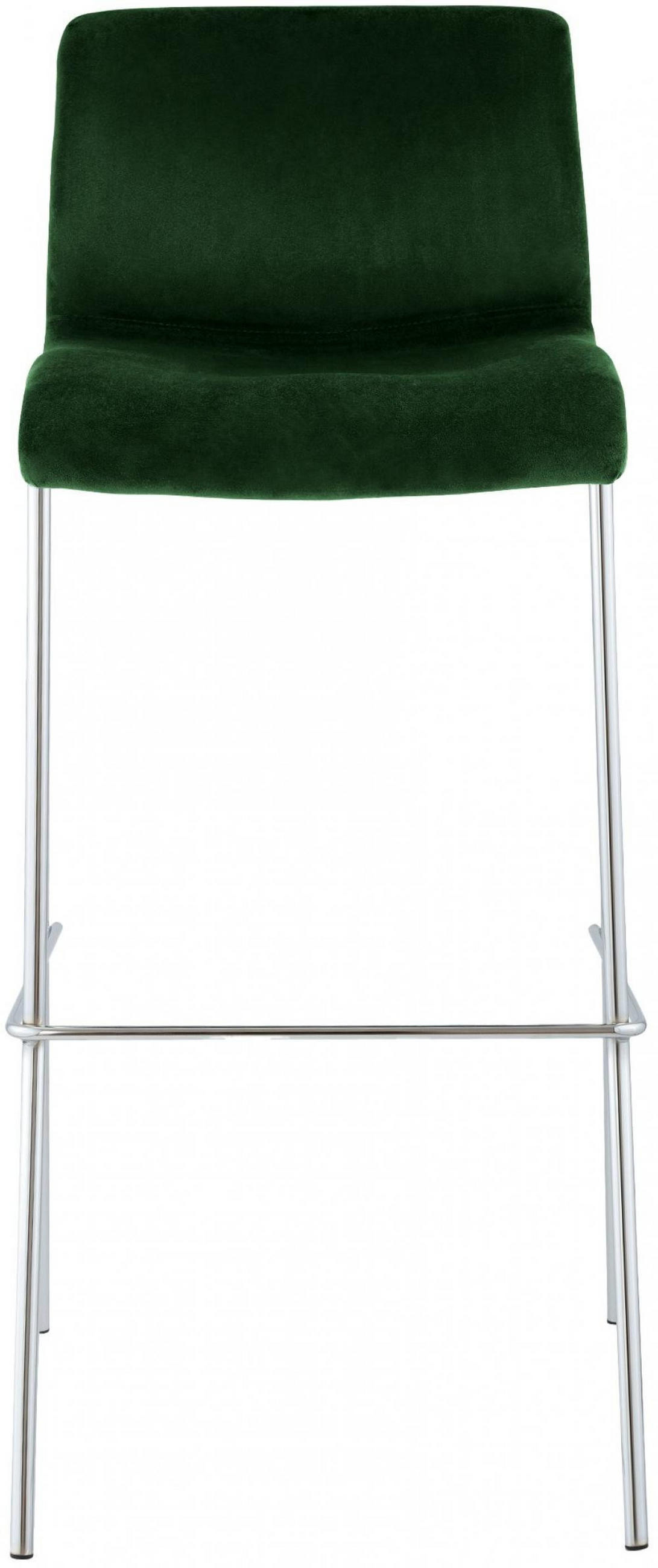 BARHOCKER Samt Grün - Chromfarben/Grün, Textil/Metall (43/100/48cm) - CLP