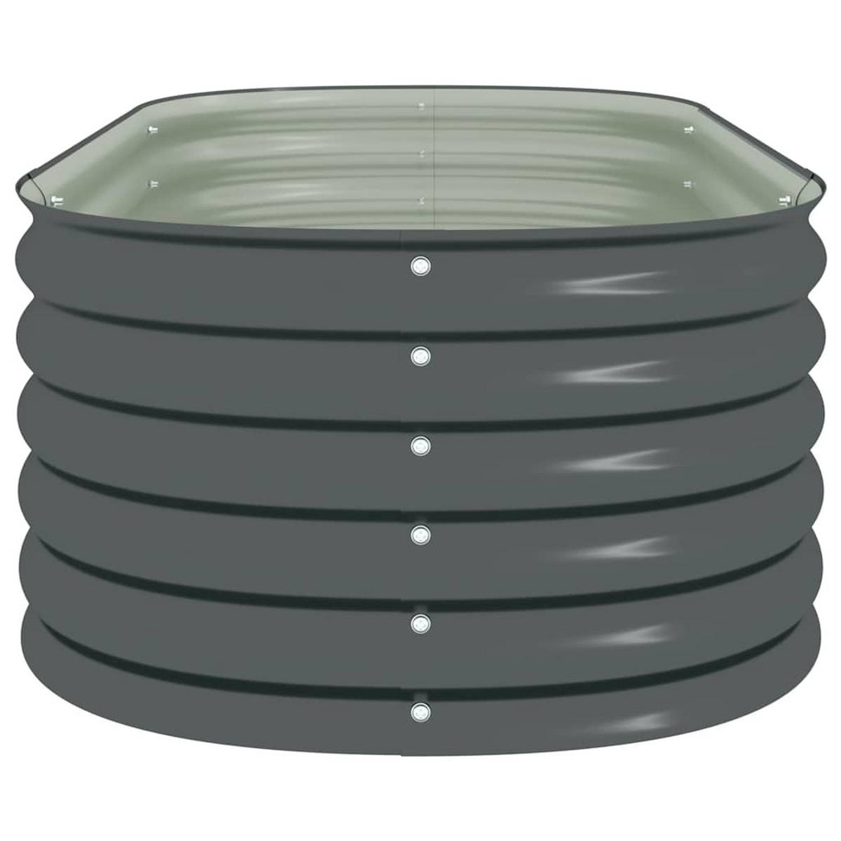 RUNDES Hochbeet für Garten BLUMO | Verzinkter Stahl | 160x80x44cm, Grau - Grau, Metall (160/44/80cm) - DELUKE