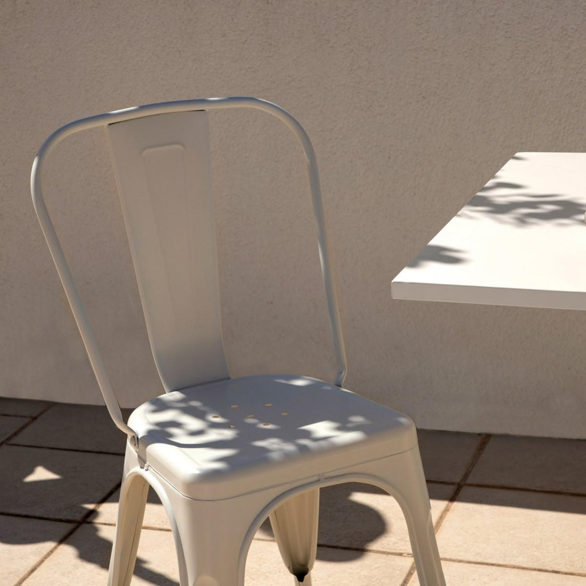 STUHL FÜR DRAUSSEN Hjorts Beige 46 cm x 85 cm - Beige, Metall (46/85/49cm)