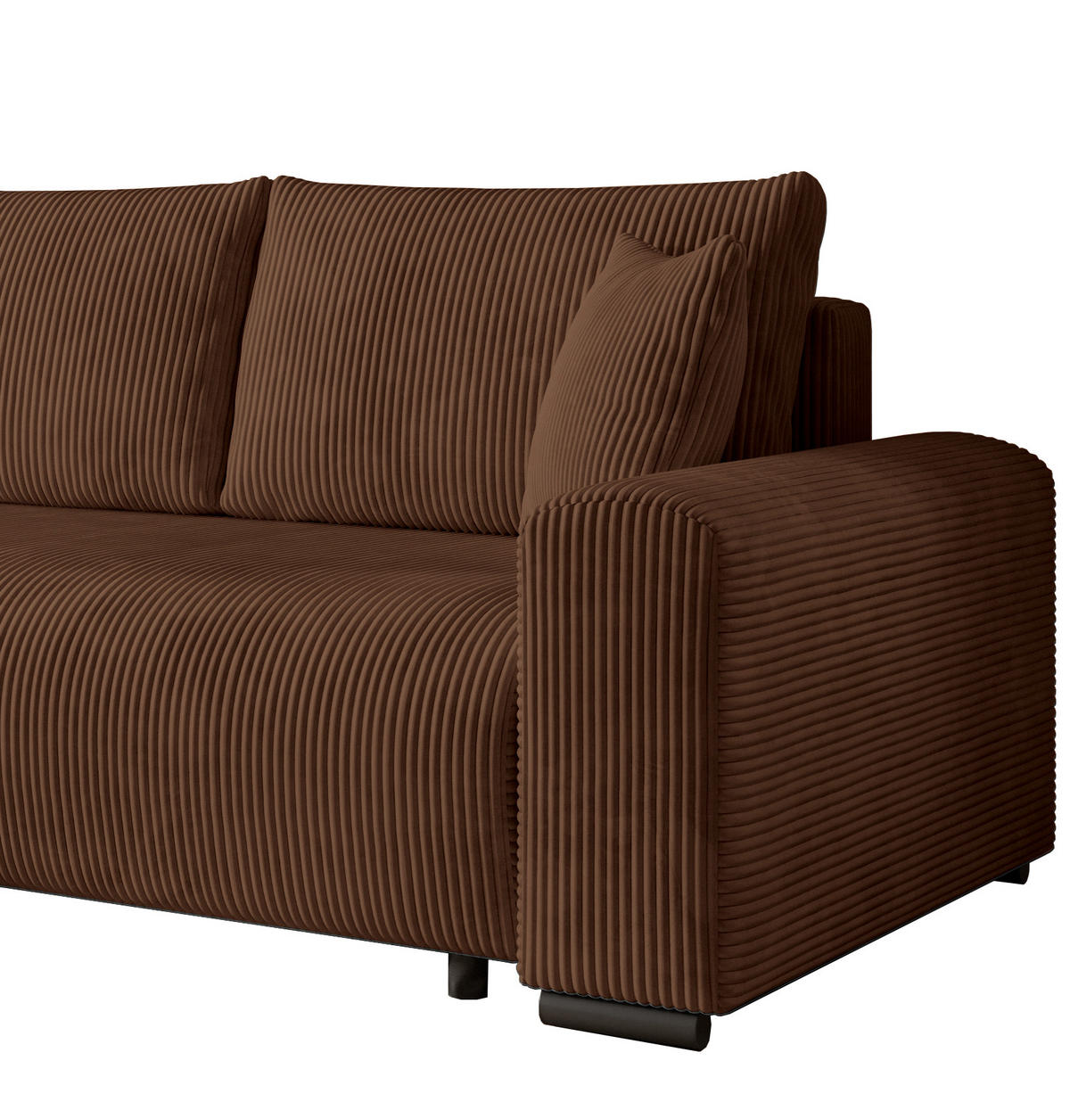 ECKSOFA Nelly mit Bettkasten und Schlaffunktion, Cordstoff in L-Form - Braun, Textil (270/185cm)