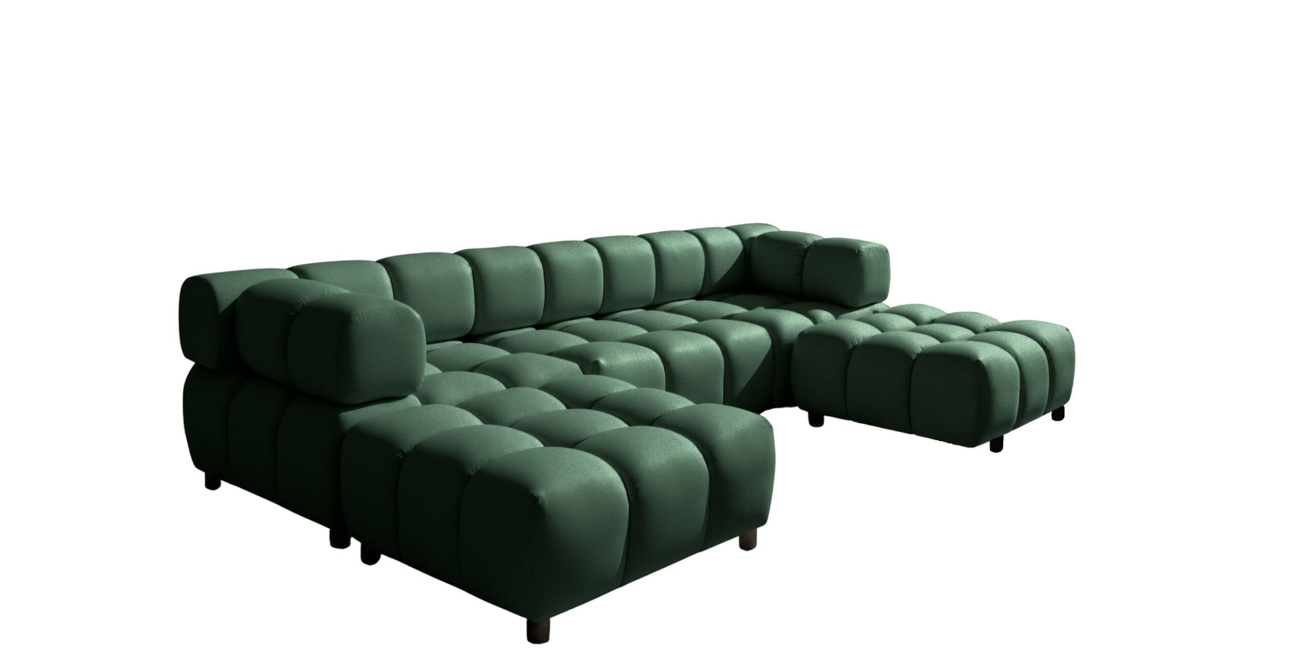 ECKSOFA U-Form Bolla, stoff Bluvel, Grün - Grün, Holz (288/192cm) - Kaiser Möbel