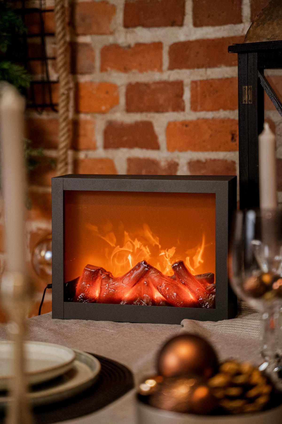 KAMIN 29/11/23 cm - Schwarz, Kunststoff (11/23/29cm) - Home Styling Collection