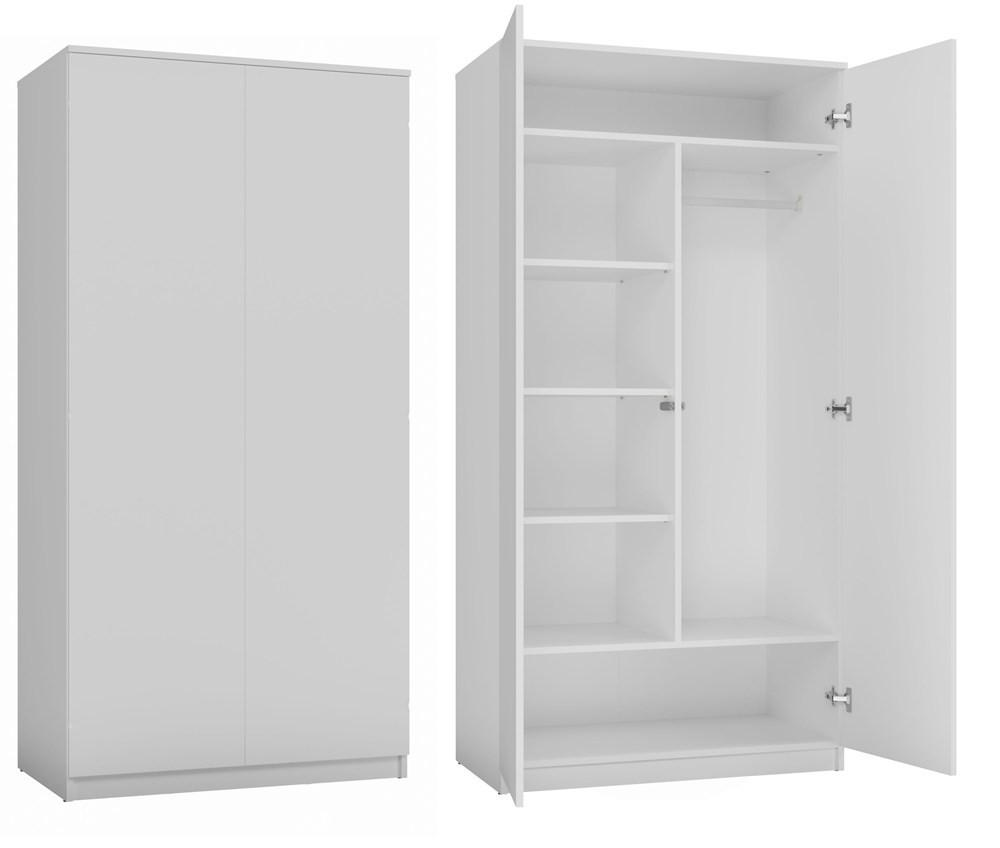 KLEIDERSCHRANK Weiß 90/180/50 - Weiß, Holzwerkstoff (90/180/50cm) - RAUMHIRSCH FURNITURE