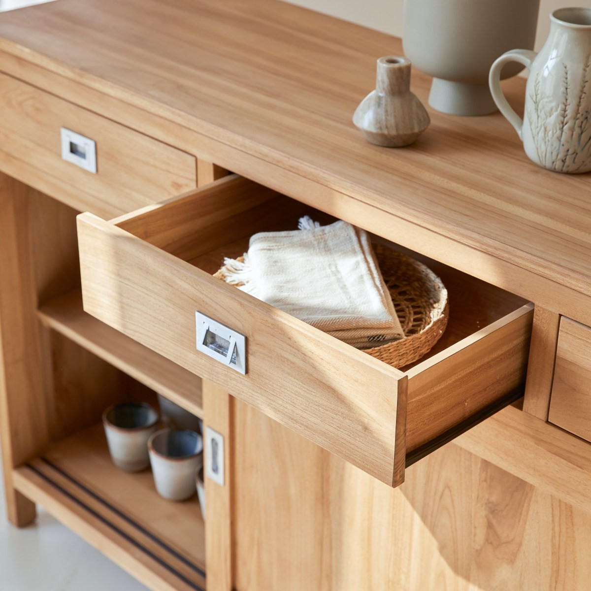 SIDEBOARD Coffee Tek Natur aus Teak - Naturfarben, Holz (180/100/48cm) - Tikamoon