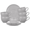 KAFFEETASSEN MIT UNTERTASSEN Amina Silbergrau 250 ml 6er Set - Grau, Keramik (0.25L) - Seltmann Weiden