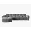 ECKSOFA links Lisa aus Samt hellgrau 4 Sitzplätze - Hellgrau, Textil (170/310cm) - Micadoni