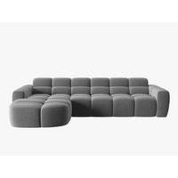 ECKSOFA links Lisa aus Samt hellgrau 4 Sitzplätze - Hellgrau, Textil (170/310cm) - Micadoni