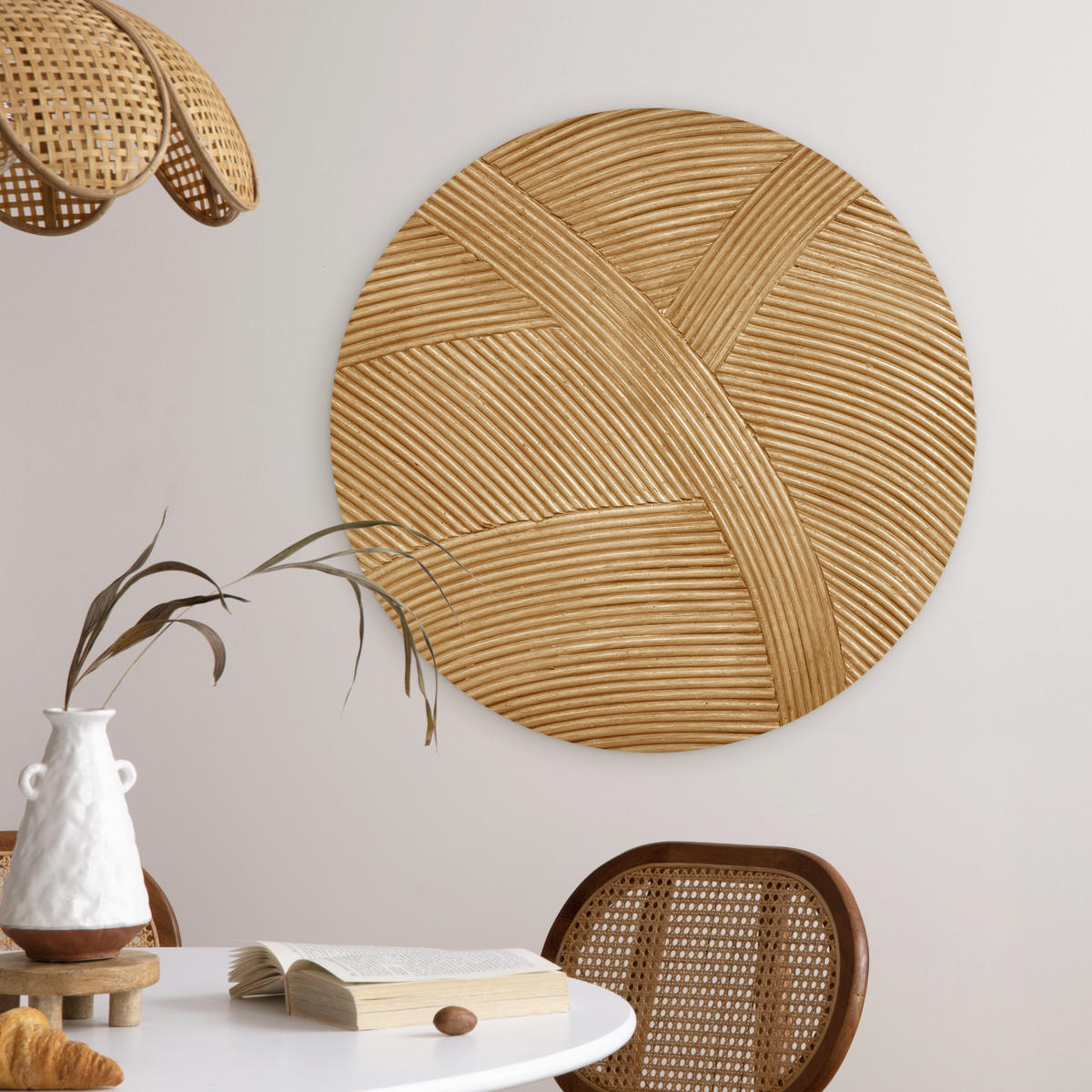 WANDBILD Struktur - Natur - Kunst - Rattan 60x60 cm - Naturfarben, Kunststoff (60/60cm) - MuchoWow