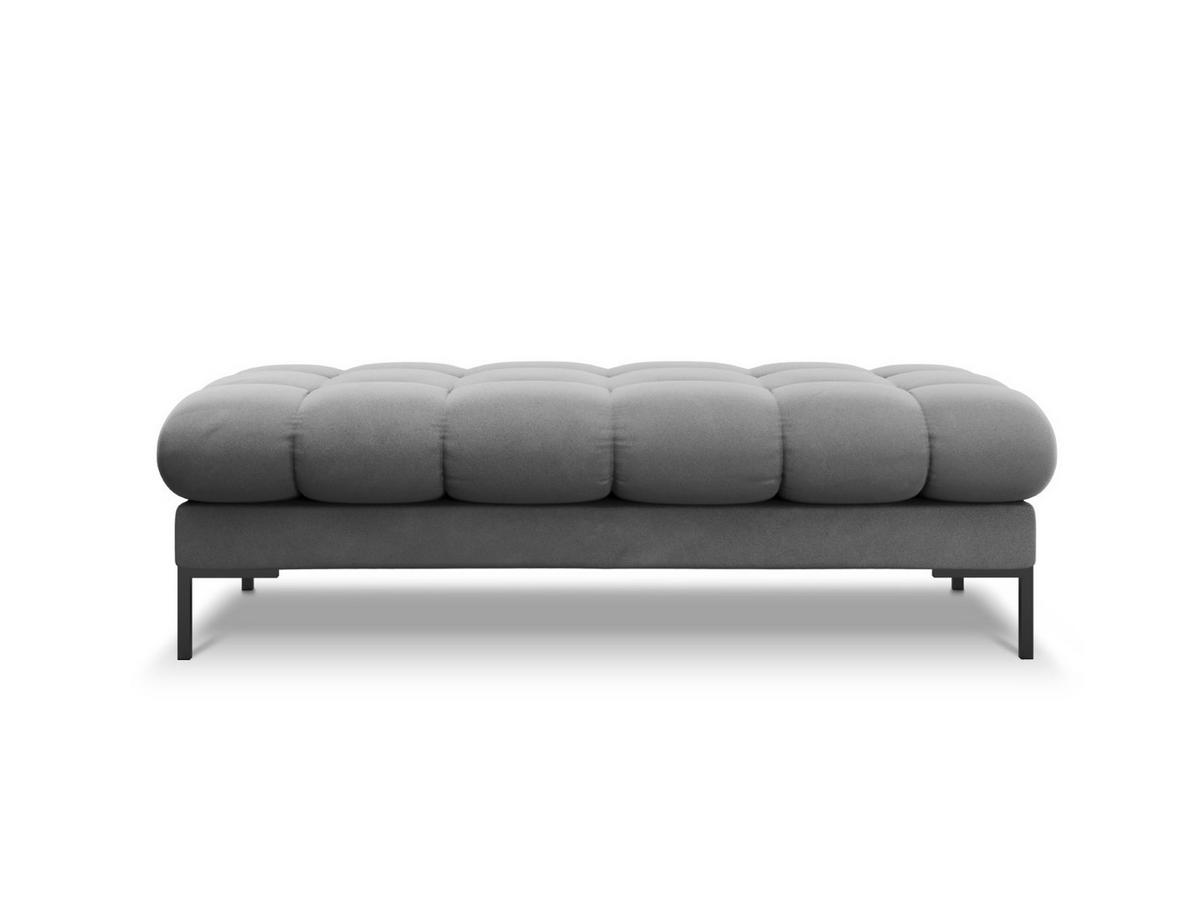 BANK Mamaia aus Samt hellgrau 2 Sitzplätze - Hellgrau, Textil (133/41/62cm) - Micadoni