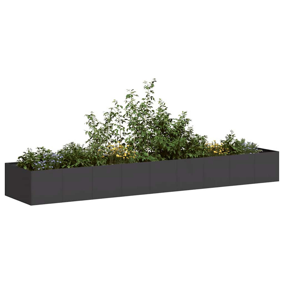 PFLANZKÜBEL Schwarz 360/80/40 Cm Stahl - Schwarz, Metall (360/40/80cm) - vidaXL