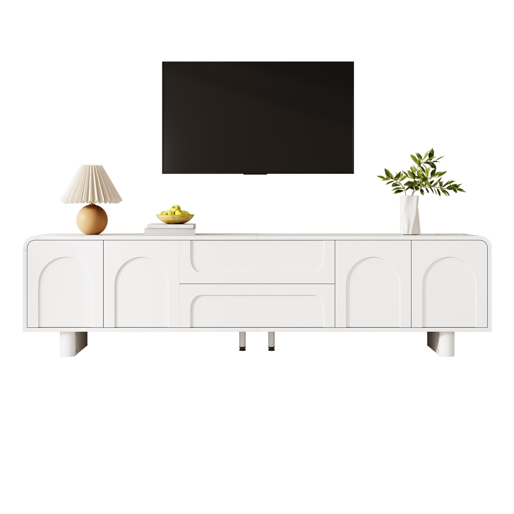 Flieks Tv-Lowboard Weiß 180x46x40 cm
