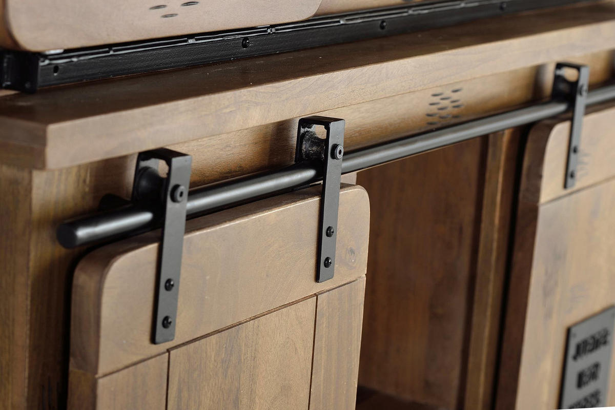 VITRINE mit Glastüren und Schubladen - Braun, Holz (47/200/120cm) - Giner y Colomer