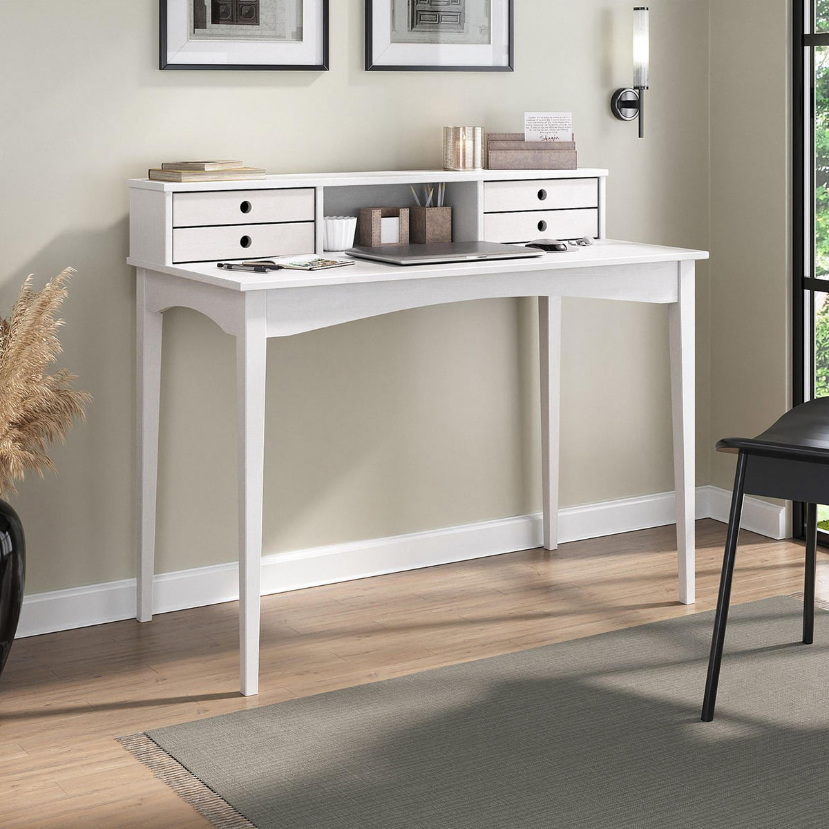 SCHREIBTISCH MILANO weiß - Weiß, Holz (54/110/91cm) - IDIMEX