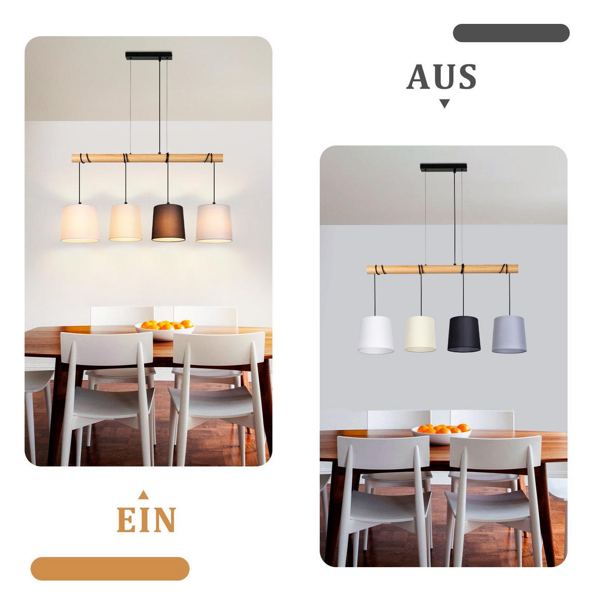 HÄNGELEUCHTE Eindruck 80/18/175 cm - Braun, Holzwerkstoff (80/18/175cm) - Nettlife