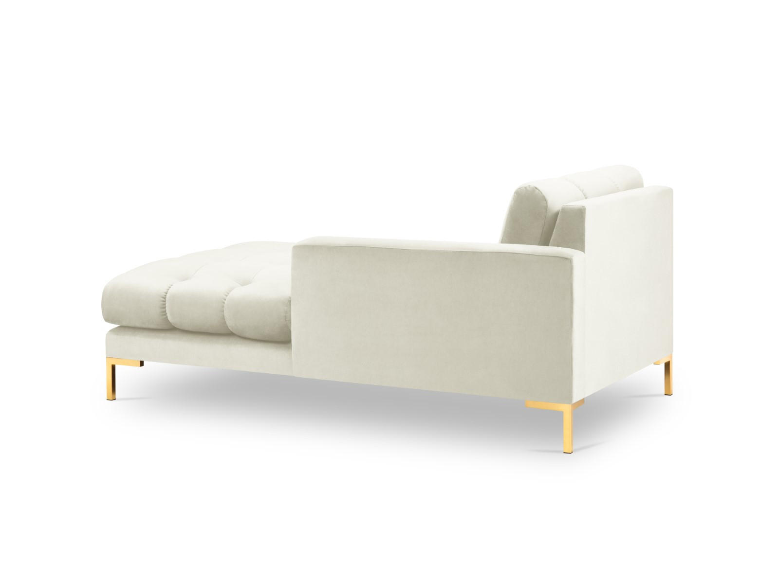 CHAISELONGUE rechts Mamaia aus Samt leichtes beige - Creme, Textil (102/75/185cm) - Micadoni