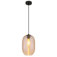 PENDELLEUCHTE Metall Schwarz Orange - Orange, Glas (20/20/120cm) - Globo Lighting