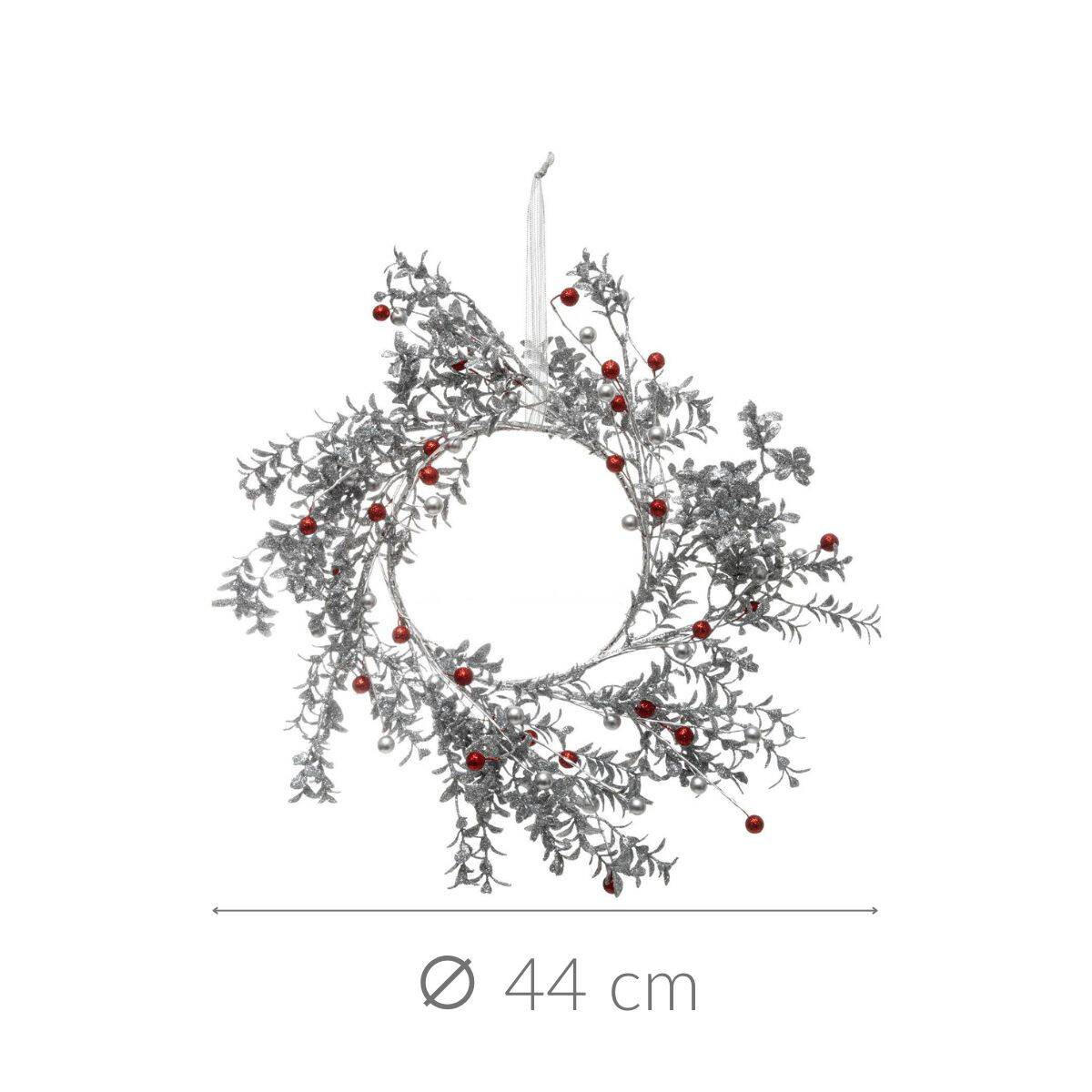 ADVENTSKRANZ Ø 44 cm - Silberfarben, Kunststoff (44/44cm) - Fééric Lights and Christmas