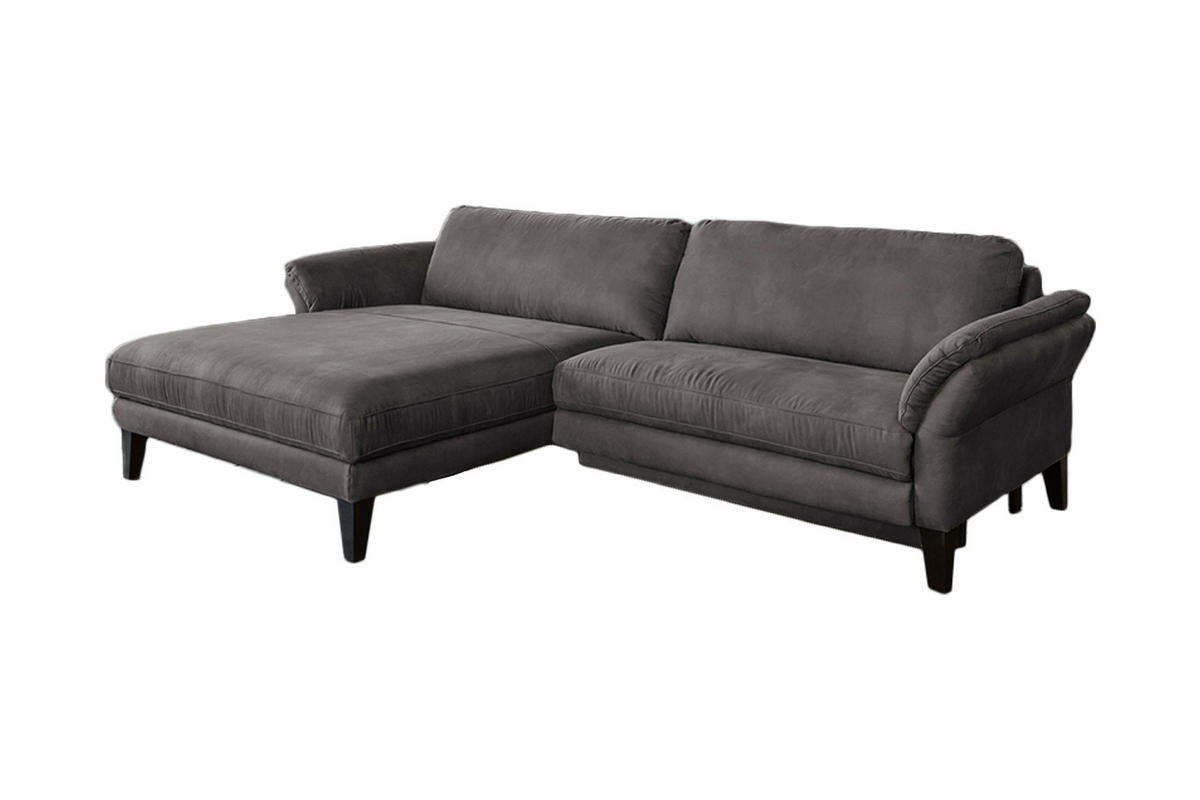 ECKSOFA MIT MOTORISCHER RELAXFUNKTION MALTA Anthrazit Webstoff - Anthrazit/Schwarz, Buchenholz/Textil (302/175cm) - KAWOLA