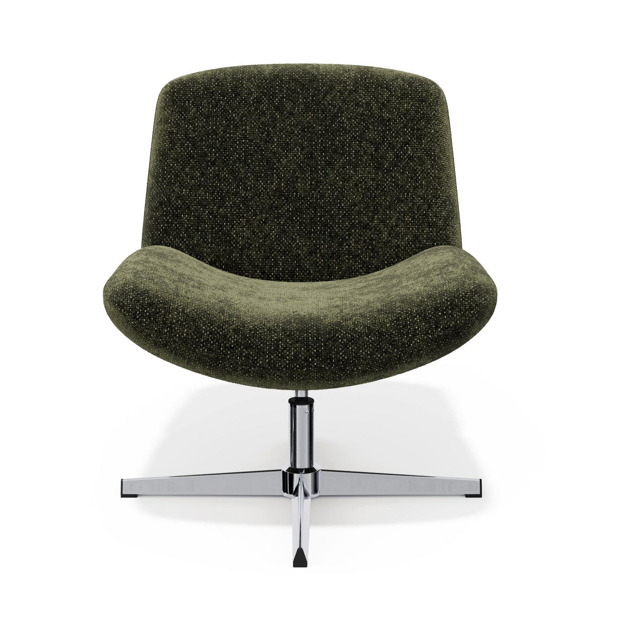 DREHSESSEL ABY Strukturierter Samt Vintage-Grün 66cm - Dunkelgrün/Grün, Textil (66/81/74cm) - Premium Interiors