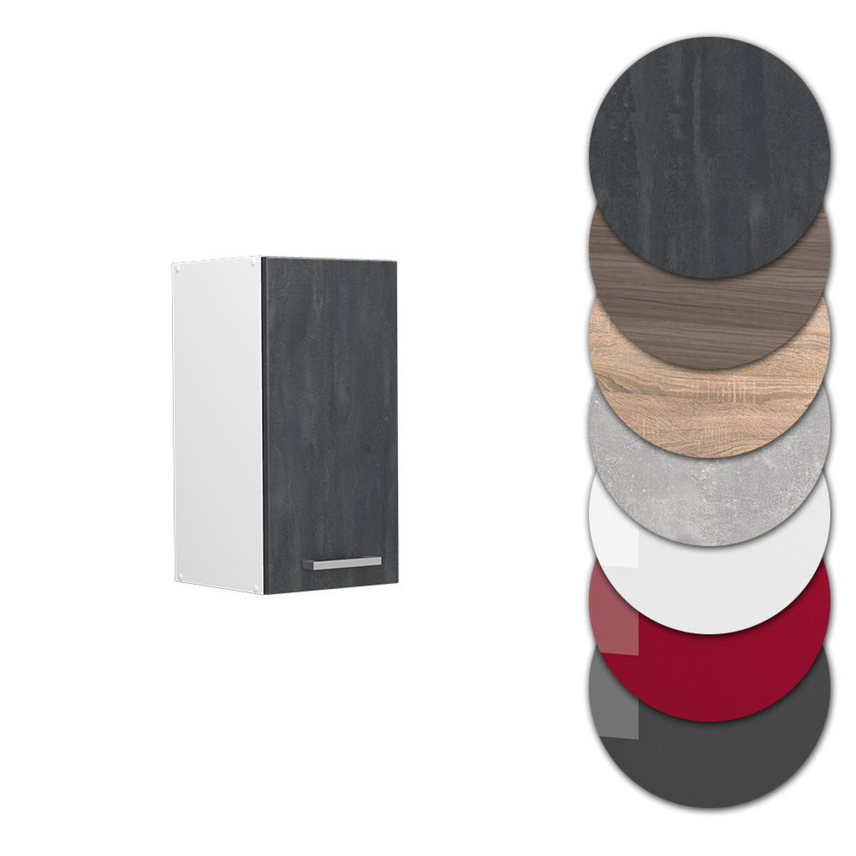 HÄNGESCHRANK R-Line Schwarz Beton 30 cm - Schwarz/Weiß, Holzwerkstoff (30/60/31cm) - Vicco