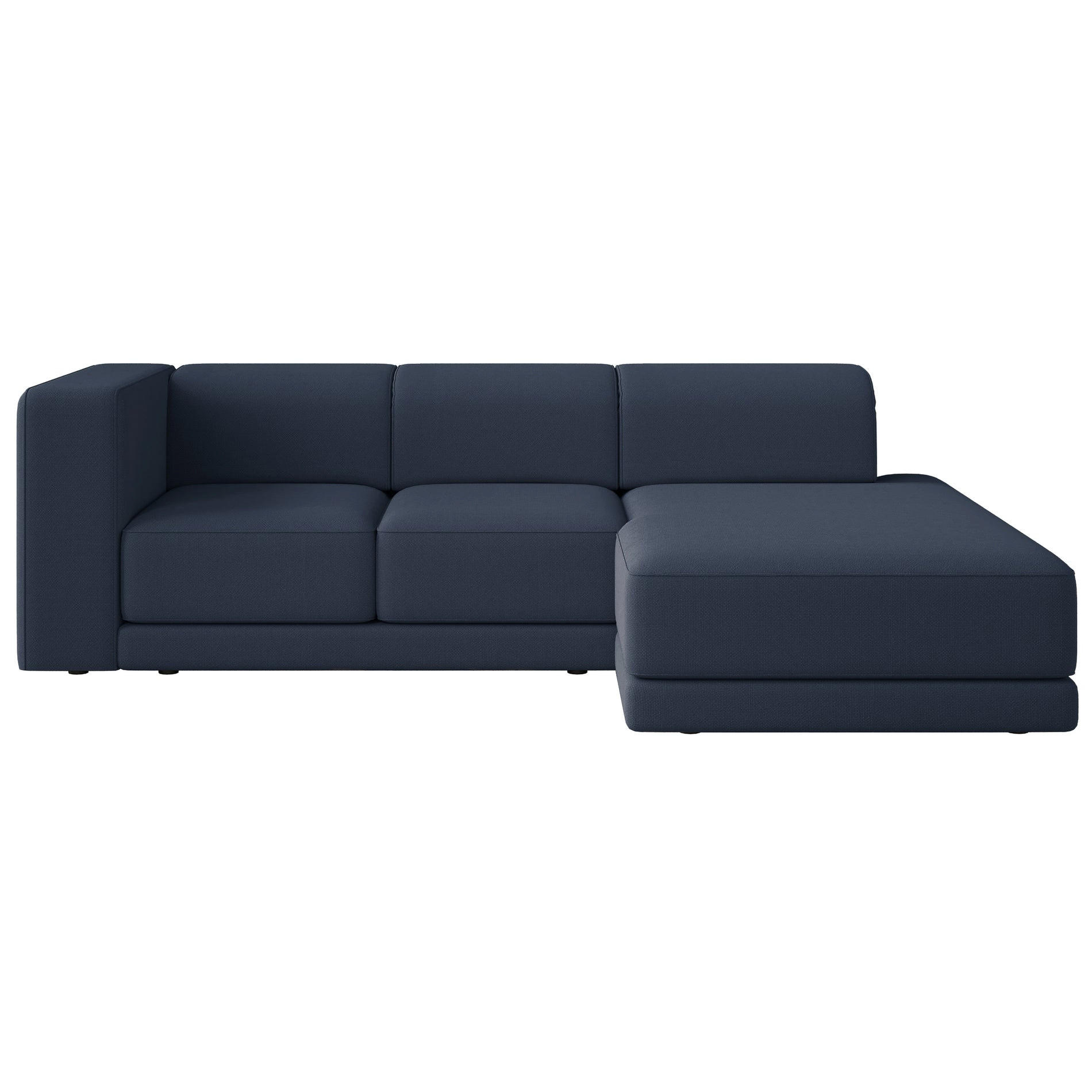 ECKSOFA Novals L-Form, 4-Sitzer, rechts 278 cm - Schwarz/Dunkelblau, Holz/Kunststoff (168/278cm) - Selsey
