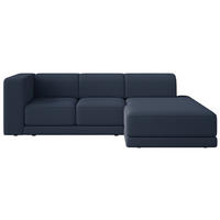 ECKSOFA Novals L-Form, 4-Sitzer, rechts 278 cm - Schwarz/Dunkelblau, Holz/Kunststoff (168/278cm) - Selsey
