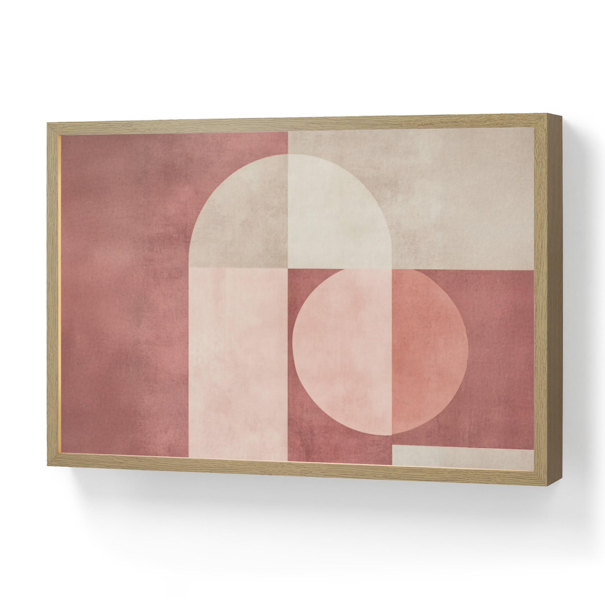 WANDLEUCHTE MIT AKKU Figuren - Abstrakt - Rosa 60x40 cm - Altrosa, Holzwerkstoff (60/40/8cm) - OnlyWow