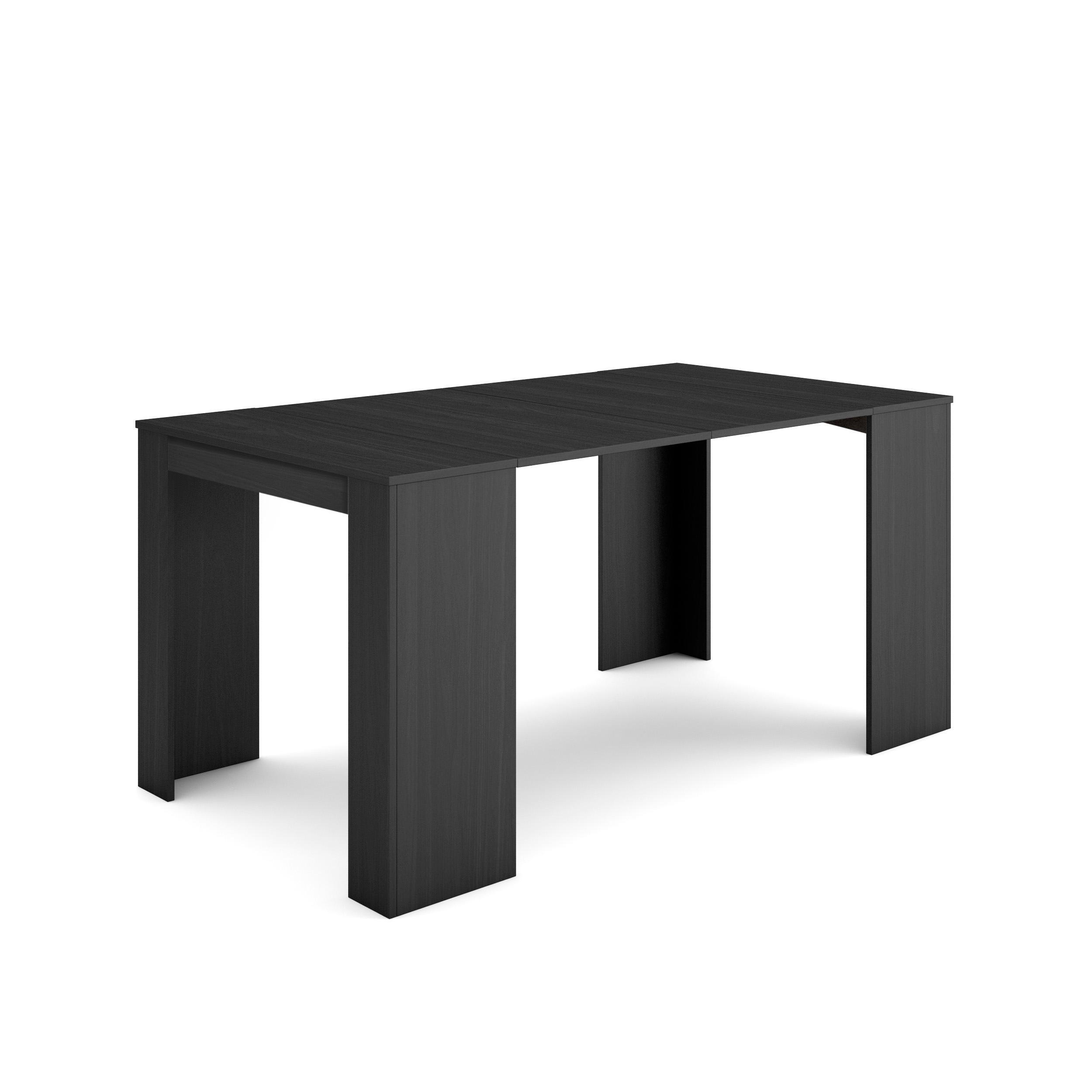 KONSOLENTISCH, ausziehbar bis 160 cm, Schwarz - Schwarz, Holzwerkstoff (160/160/77cm) - Skraut Home