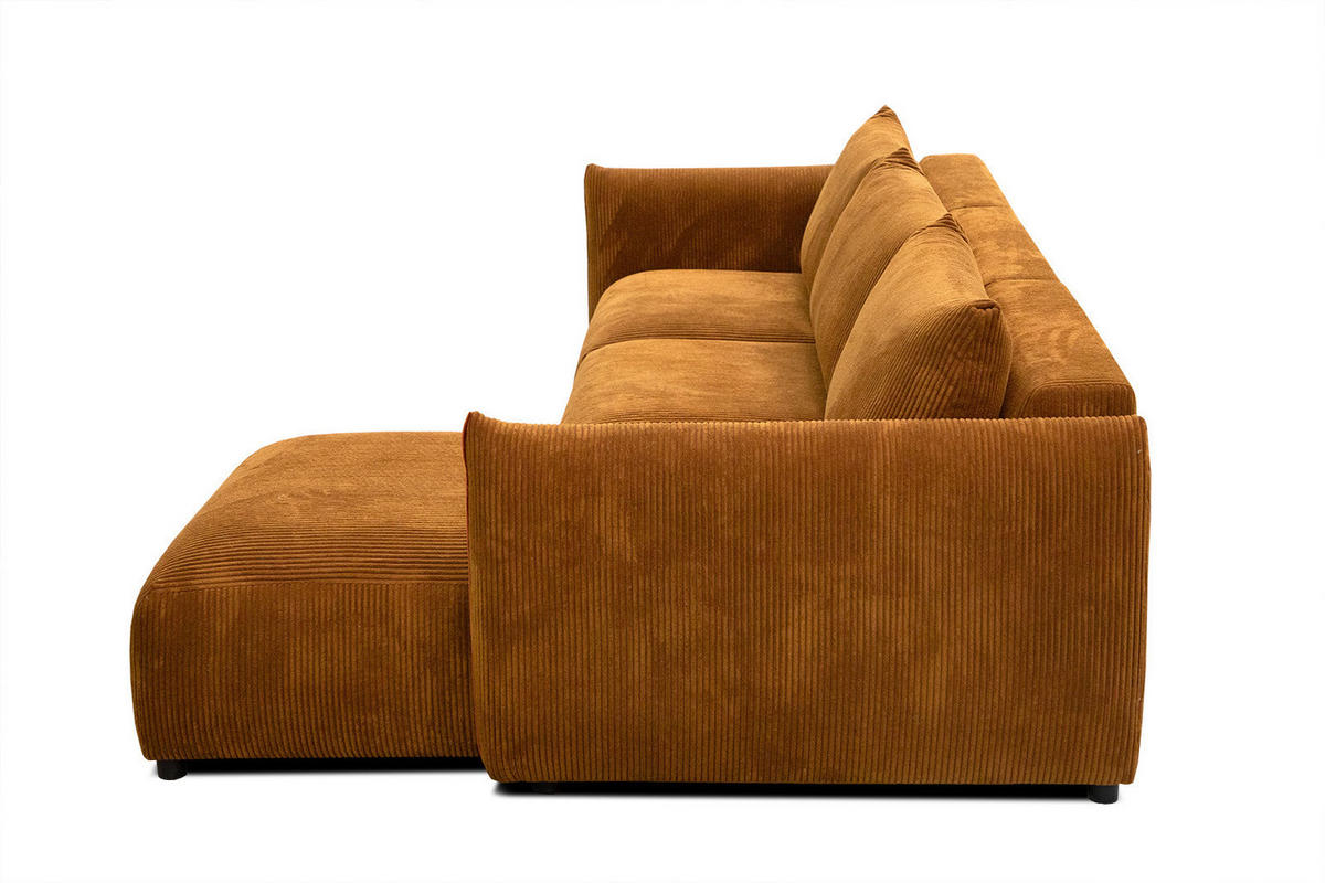 ECKSOFA TAUER 5-Sitzer, honig - Schwarz/Honig, Holzwerkstoff/Kunststoff (294/173cm) - Courtois Laville