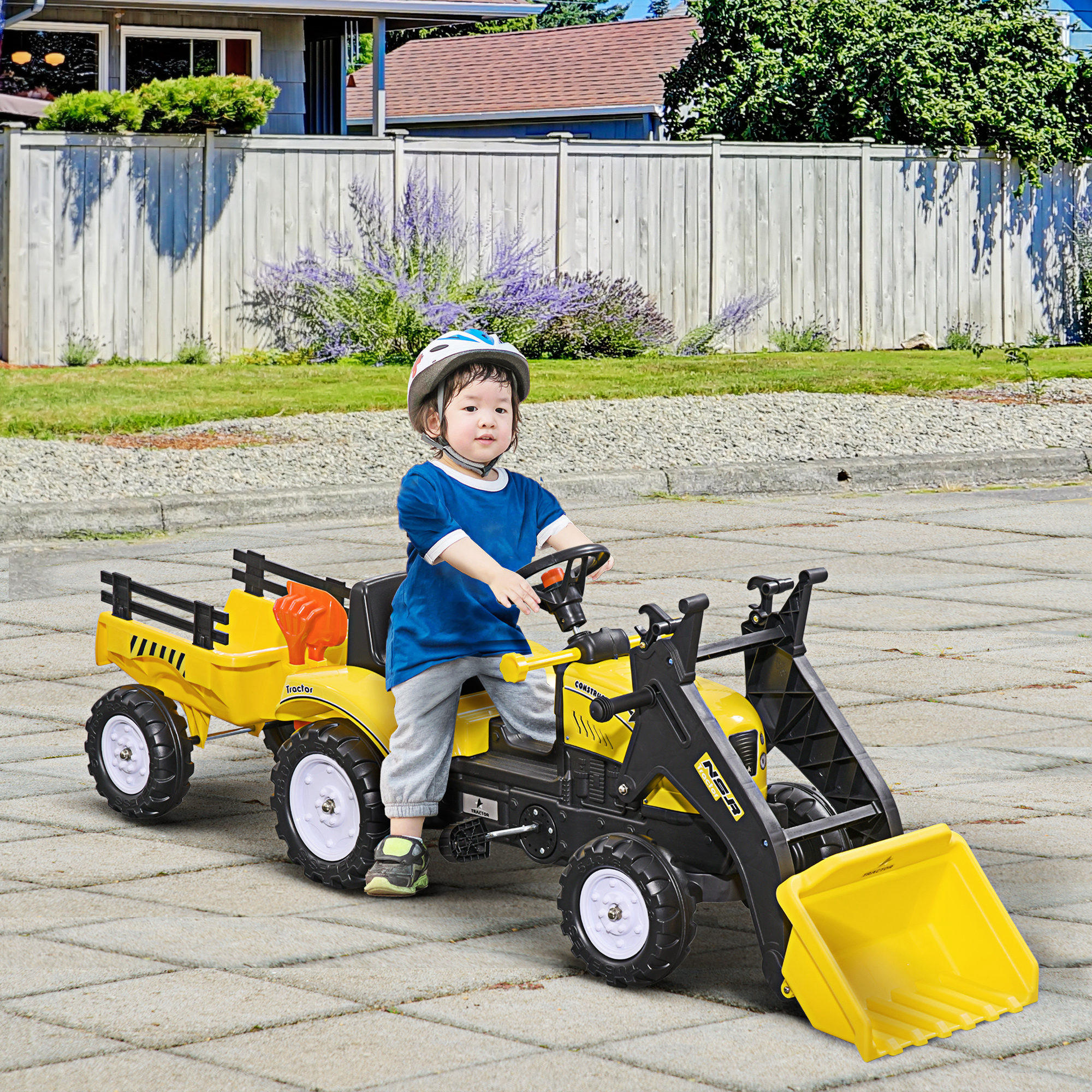 KINDER RUTSCHAUTO, Gelb, Metall+ Kunststoff - Gelb, Metall (167/41/52cm) - HOMCOM