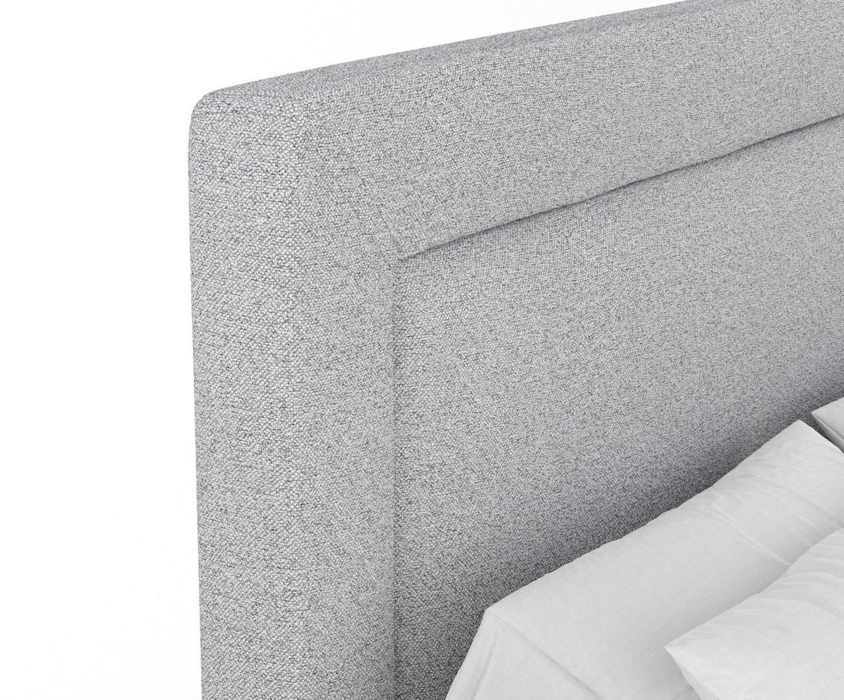 BOXSPRINGBETT Laguno Hellgrau 160/200 cm mit Latex-Topper - Silberfarben/Hellgrau, Holz/Holzwerkstoff (160/200cm) - Maison de Reve
